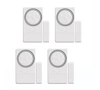 Mengshen Alarmas De Puerta De Seguridad para El Hogar, Paquete De 4, Sensor Magnético De Ventana Abierta, Campana De Alerta Antirrobo Antirrobo, 110dB para Cajones De Garaje, Cajas Fuertes
