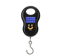 Mengshen Báscula Equipaje portátil/Báscula de Maleta Colgante Báscula de 110 LB / 50 kg Báscula de Equipaje Pantalla LCD retroiluminada con Gancho de Pesca para Viajes domésticos al Aire Libre Negro