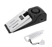 Mengshen Cerradura de puerta portátil y alarma de tope de puerta con potente sirena de 120 dB, 3 niveles de sensibilidad, tope de puerta de cuña de suelo, protección adicional de seguridad