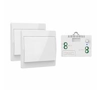 Mengshen Interruptor Inalámbrico con Alimentación propia Sin Cables ni WiFi Interruptor de luz con Mando a Distancia Impermeable Adecuado para Baños Cocinas Pasillos y escaleras