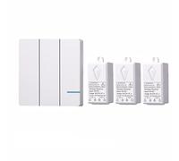 Mengshen Kit De Interruptor De Luz Inalámbrico - Interruptor De Pared Con Control Remoto Ideal Para Lámparas De Interior, IP54 Resistente Al Agua Y Hasta 100 Pies De Alcance