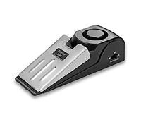 Mengshen Mini Vibración Inalámbrica Desencadenada Cuña En Forma De Tapón De La Puerta Alerta Sistema De Seguridad Hogar Detención De La Puerta Del Sistema De Bloqueo De Bloqueo Negro (Paquete De 1)