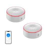 Mengshen Pack 2 Alarma Sirena Inteligente WiFi Seguridad Hogar 85dB Luz Estroboscópica Control App Sin Hub Necesario Compatible con Alexa Google Assistant
