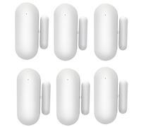 Mengshen Paquete de 6 sensores de contacto Zigbee para puerta y ventana, aplicación de notificación, sensor de puerta necesario Zigbee Hub compatible con Home Assistant Alexa y Google Assistant
