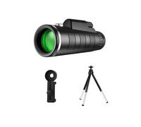 Mengshen Set Monocular 10x42 con Adaptador Móvil Trípode Aluminio Película Verde Prisma BAK4 Impermeable Visión Poca Luz para Fotografía Smartphone Observación Exterior