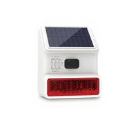 Mengshen Sirena de alarma inalámbrica con sensor de movimiento solar para exteriores con alarma fuerte de 120 dB y luz intermitente, impermeable, para casa, patio, granja, bosques, tierras agrícolas