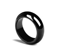 Mengsiy Obsidian Ring Round Black Is Good Thiny Shiny Shiny Shiny Pareja Regalo Altos Anillos for el diseño de Parejas (Color : 15mm)