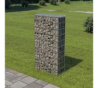 Mengtu Gavión pared con cubierta de gaviones de piedra gaviones cesta de piedra gaviones pared cesta de alambre para jardín 50 × 20 × 100 cm acero galvanizado muebles de jardín