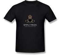 MENGWANJIA Camiseta con logotipo de Simple Minds Band para hombre, Negro, M