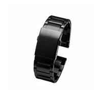 MENGXIU 22 mm 24 mm 26 mm 28 mm 30 mm Reloj de acero inoxidable Correa de banda de plata pulida for hombre Pulsera de reloj de reloj de reemplazo de lujo(Black 3,26mm)