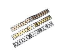 MENGXIU Banda de reloj Banda de acero inoxidable Reloj de reloj Correa de pulsera de metal 14mm 16mm 18mm 19mm 20mm 21mm 22mm 23mm 24mm 26mm 2 8mm Ancho de tamaño(Silver gold,16mm)