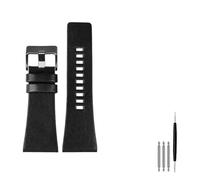 MENGXIU MENGKE Ajuste for Diesel Wheambands Muñeca de hombre Muñeca de tamaño grande Bandas P-Olice 2 6mm 28mm 30mm 32mm Correa de cuero de piel de becerro genuina marrón negro(A black black,32mm)