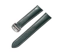 MENGXIU MENGKE Correa De Cuero Suave Con Guijarros Compatible Con Cartier Tank Solo London Cierre Plegable 14mm 16mm 18mm 20mm 22mm Accesorios For Relojes(Dark green,20mm)
