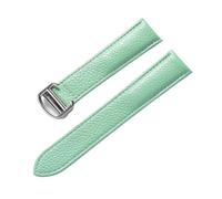 MENGXIU MENGKE Correa De Cuero Suave Con Guijarros Compatible Con Cartier Tank Solo London Cierre Plegable 14mm 16mm 18mm 20mm 22mm Accesorios For Relojes(Light blue,18mm)