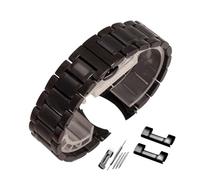 MENGXIU MENGKE Correa De Reloj De Acero Inoxidable, Correa De Reloj De Pulsera De Metal Con Extremo Curvo, 14mm, 15mm, 16mm, 17mm, 18mm, 19mm, 20mm, 21mm, 22mm, 23mm Y 24mm(Black,18mm)