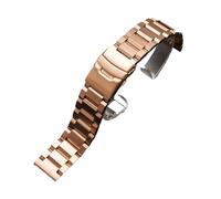 MENGXIU MENGKE Correa de reloj de acero inoxidable sólido, hebilla plegable de Metal, accesorios de repuesto for reloj, 18, 19, 20, 21, 22mm, 23mm, 24mm y 25mm(Rose gold,19mm)