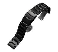 MENGXIU MENGKE Correa de reloj de acero inoxidable sólido, hebilla plegable de Metal, accesorios de repuesto for reloj, 18, 19, 20, 21, 22mm, 23mm, 24mm y 25mm(Black,21mm)