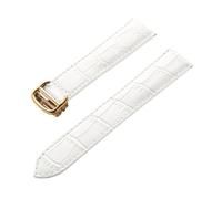 MENGXIU MENGKE Correa De Reloj De Cuero De Primera Capa, Compatible Con Piel De Vaca, Correa De Reloj Cartier Tank London, Accesorios De Pulsera For Hombres Y Mujeres(White gold buckle,22mm)