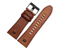 MENGXIU MENGKE Correa de reloj de cuero genuino retro genuino de calidad for hombre compatible con DZ4343 DZ4323 DZ7406 Correa de reloj Cuero italiano vintage 22 mm 24 mm 26 mm(D brown-black,26mm)