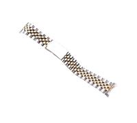 MENGXIU MENGKE Correa De Reloj De Lujo 13/17/18/19/20/21/22mm Pulsera De Metal Con Extremo Curvo Compatible Con Rolex DATEJUST Correa De Acero Inoxidable Accesorios For Relojes(Silver Gold,19mm)