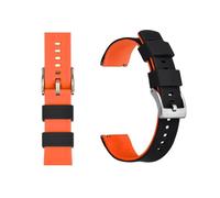 MENGXIU MENGKE Correa De Reloj De Silicona De 20mm Y 22mm, Correa De Goma De Liberación Rápida For Relojes For Hombres Y Mujeres, Correa De Reloj De Repuesto Resistente Al Agua(Black Orange 1,22mm)