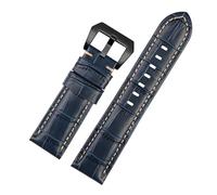 MENGXIU MENGKE Correa De Reloj Resistente Al Agua Compatible Con Panerai PAM688 441/1313, Accesorios De Correa De Reloj Azul De Cuero De Vaca For Hombre, 22MM, 24mm Y 26mm(Blue-black,26mm)