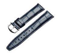 MENGXIU MENGKE Correas de reloj de piel de vaca, correa sustituta de 20MM, 21MM, 22MM, hebilla de acero inoxidable 316L, cinturón de cuero genuino(Blue-1,21MM_WITH LOGO)