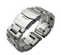 MENGXIU MENGKE Engrosamiento Sólido 5,5mm 316L Correas De Reloj De Acero Inoxidable Plata 22mm 24mm 26mm Correa De Reloj De Metal Relojes Pulsera(Silver,26mm)