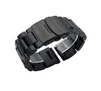 MENGXIU MENGKE Engrosamiento Sólido 5,5mm 316L Correas De Reloj De Acero Inoxidable Plata 22mm 24mm 26mm Correa De Reloj De Metal Relojes Pulsera(Black,22mm)