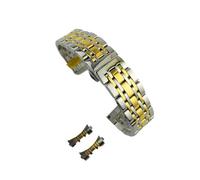 MENGXIU MENGKE Pulsera de la banda de reloj de metal de acero inoxidable 12 mm 14 mm 16 mm 18 mm 20 mm 22 mm 24 mm de reloj de muñeca de 24 mm con interfaz de arco hueco(Silver gold,20mm)