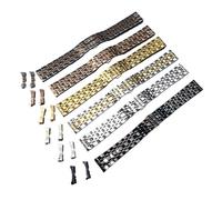 MENGXIU MENGKE Sólido Metal Watchabnds Pulsera Plata Negro Rosa Oro Hombres Mujeres Stainles Steel Reloj Banda Correa 12mm 14mm 16mm 18mm 19mm 20mm(Silver rose gold,24mm)