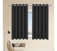 MENGXUAN 100% Cortinas Opacas 1 Piezas 450 x 240 cm Anti Luz Cortina Aislantes Frio y Calor Tende 100% Oscuranti per Interni per Il Soggiorno e La Camera, Negro