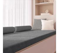 MENGXUAN Cojín para Banco 52 x 100 cm Suave, Lavable Cojín de Banco de Doble Base Antideslizante para Hogar, Jardín, Patio, Columpio, Interior, Gris Oscuro