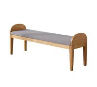 MENGXUAN Cojines a Medida 54 x 154 cm Suave, Lavable Cojín para Asiento de Banco Funda Desmontable para Bancos de Jardín, Columpios, Terrazas, Gris Claro