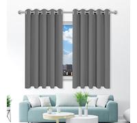 MENGXUAN Cortina para Ventana Dormitorio Visillos 330 x 215 cm Poliéster, 100% Blackout con Ojales Cortina Habitacion Opaca Termica per Camera da Letto e Soggiorno, Gris Oscuro