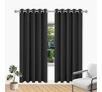 MENGXUAN Cortinas Salon 1 Piezas 300 x 100 cm Opaca Termica Isolante Tende Oscuranti 100% per Interni para Salon Curtains, Negro