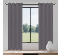 MENGXUAN Cortinas y Visillos Blancos 1 Piezas 160 x 193 cm Termicas Aislantes Frio y Calor Cortinas Grises Opacas para Salon Curtains, Gris Oscuro