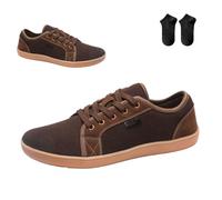 MENGYSM Men's Minimalist Wide Barefoot Sneakers,Zero Drop Sole Lace Up Running Sneakers,Low Top Fashion Casual Walking Shoes