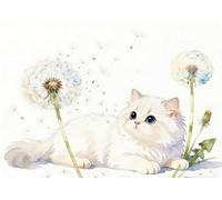 mengzhiyi 11Ct Punto De Cruz Kit Completo Esquemas Gatito 40X50Cm Kit Punto De Cruz Con Hilos Y Tela Impresa Impreso Completo Principiantes