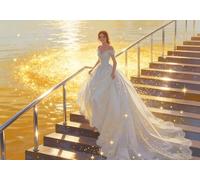 mengzhiyi 11Ct Punto De Cruz Kit Completo Esquemas Sueño de Chica 40X50Cm Kit Punto De Cruz Con Hilos Y Tela Impresa Impreso Completo Principiantes