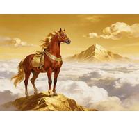 mengzhiyi Punto de Cruz Kit Completo Esquemas, Bello Caballo Kit Punto de Cruz con Hilos y Tela Impresa Impreso Completo Cross Stitch Bordado Principiantes 11CT 40x50cm