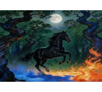 mengzhiyi Punto de Cruz Kit Completo Esquemas, Bello Caballo Kit Punto de Cruz con Hilos y Tela Impresa Impreso Completo Cross Stitch Bordado Principiantes 11CT 40x51cm