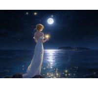 mengzhiyi Punto de Cruz Kit Completo Esquemas, Mar Soñador Kit Punto de Cruz con Hilos y Tela Impresa Impreso Completo Cross Stitch Bordado Principiantes 11CT 40x50cm