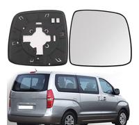 MengZJ Cristal de Espejo para Hyundai H1 H-1 Grand Starex iMAX iLOAD TQ Retrovisor Lateral de Puerta Izquierdo Derecho TéRmico con Placa Trasera 2008-2018,Left