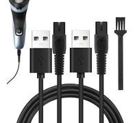 Menibeuty 2 Pack Cable de 5V Cargador Afeitadora, USB Cable Eléctrico Adaptador con Cepillo Pequeño de Limpieza Cargador Oneb1ade 1M Cables, para QP1324 QP2824 QP4530 QP4631