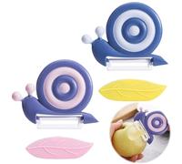 Menibeuty 2 peladores de caracoles, pelador de caracoles para niños, pelador de manzanas con mango antideslizante, pelador de cerámica, ideal para camping, hogar y picnic