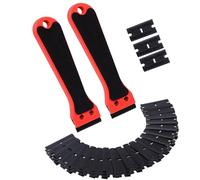 Menibeuty 2 Rasquetas De Plástico Con Mango Rasqueta Plástico Con 100 Ersatzklingen, Raspador Vitroceramica Rasqueta Multiusos Profesional Rascador Ventana para Ventanas Espejos Azulejos Limpieza