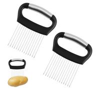 Menibeuty 2PCS Versión Mejorada Soporte Para Rodajas De Cebolla Porta, Corta Verduras, Cortador De Verduras, Chino Cocina Cortador Patatas, Herramienta Auxiliar Para Cortar Patatas, Tomates, Carne