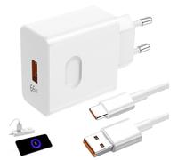 Menibeuty 66W Honor Charger, Carga Rápida Supercarga Adaptador Cargador USB C Carga Rápida con Tipo C Cable 1M, Cargador Rápido de 66 W para Magic6 Lite 5 Lite 6 5 Pro X6b Mate 60 50 P60 Pad 9 X9 X8a