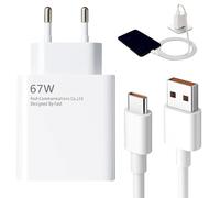 Menibeuty 67W Cargador Carga rapida, Cargador Carga rapida Compatible con 14, 13, 12, 12t, 12s, Note 13 Pro, Nota K60, K50, 11, 11s, 12 ProPlus, Carga Adaptador Tipo C Cable USB A USB C 1,5 M